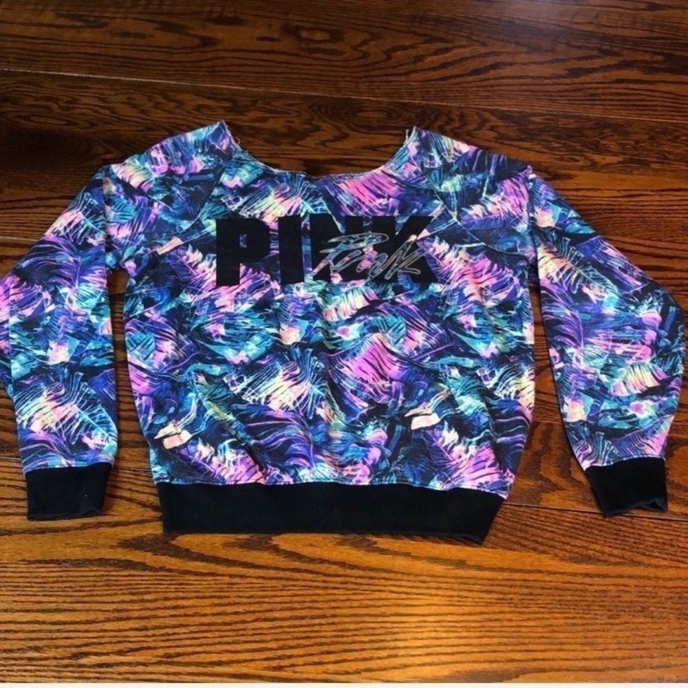 EUC! VS PINK Tropical Off Shoulder Top Size XS
